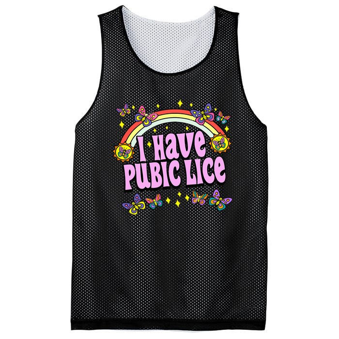 Funny Adult Humor I Have Pubic Lice Dad Joke Silly Saying Mesh Reversible Basketball Jersey Tank