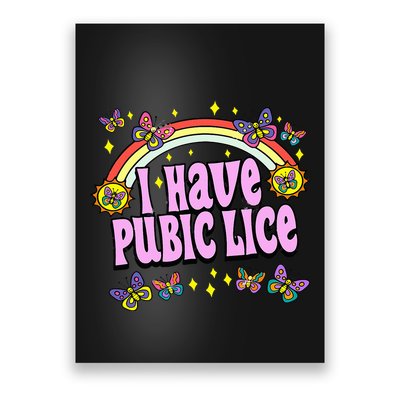 Funny Adult Humor I Have Pubic Lice Dad Joke Silly Saying Poster