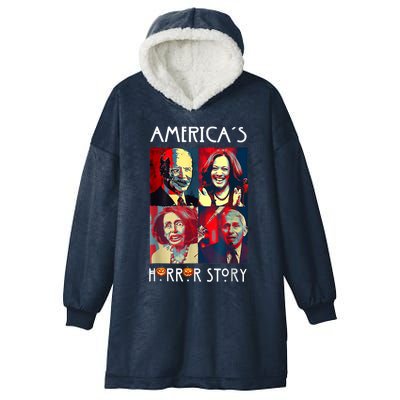 Funny Americas Horror Story Biden Halloween Costume Hooded Wearable Blanket