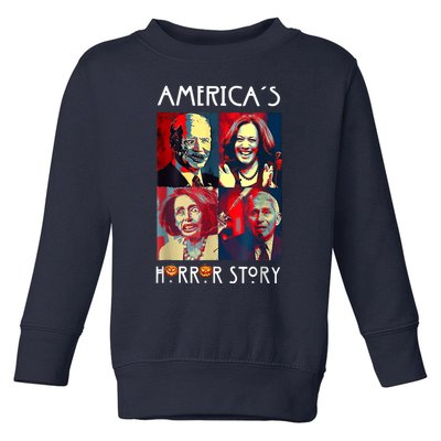 Funny Americas Horror Story Biden Halloween Costume Toddler Sweatshirt