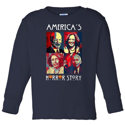 Funny Americas Horror Story Biden Halloween Costume Toddler Long Sleeve Shirt