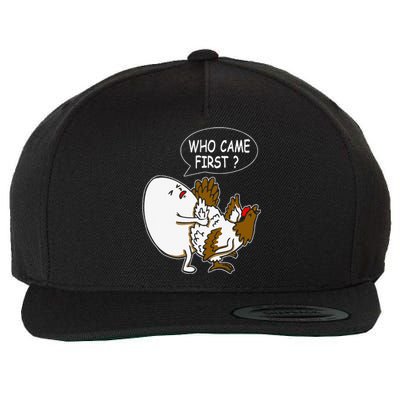 Funny Adult Humor Jokes Who Came First Chicken Or Egg Wool Snapback Cap