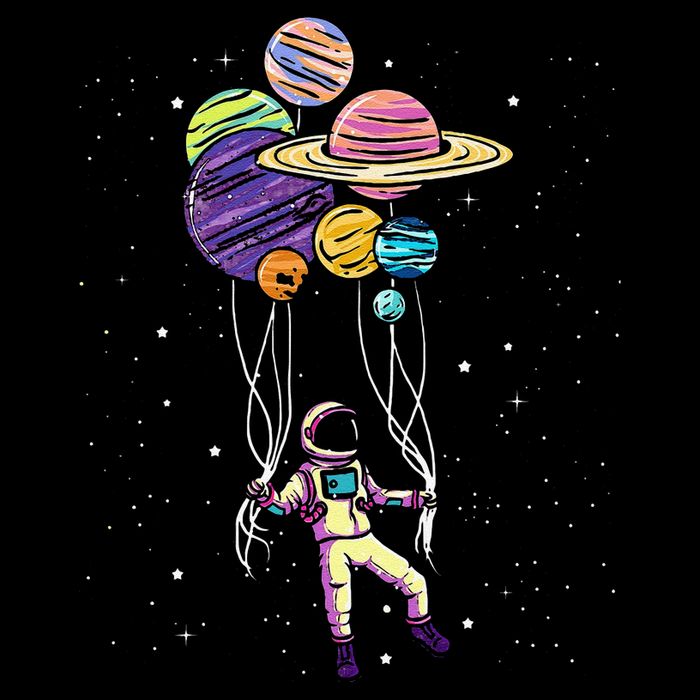 Funny Astronaut Holding Planet Balloons Stem 16 in Basic Backpack