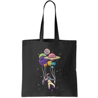 Funny Astronaut Holding Planet Balloons Stem Bag