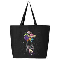 Funny Astronaut Holding Planet Balloons Stem 25L Jumbo Tote