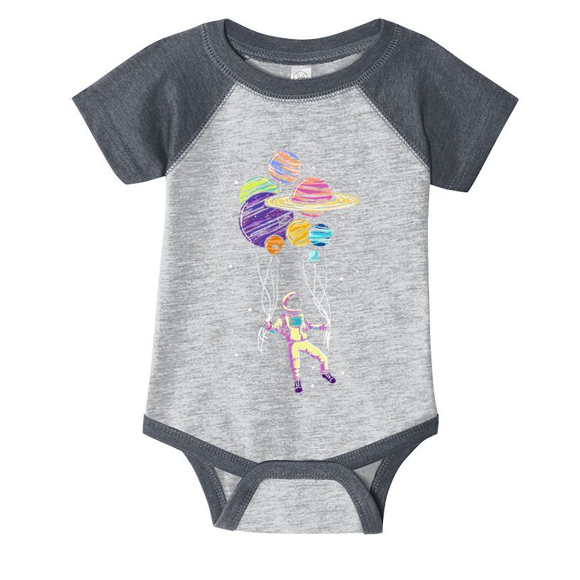 Funny Astronaut Holding Planet Balloons Stem Infant Baby Jersey Bodysuit