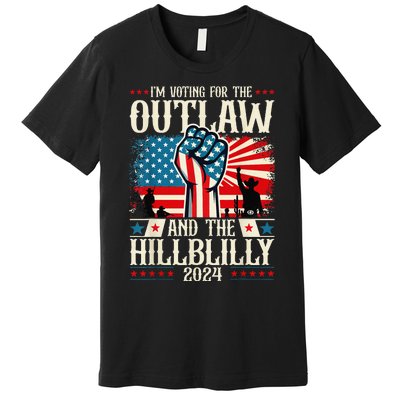 Felon And Hillbilly 24 Pro Trump 2024 Flag Funny Political Premium T-Shirt