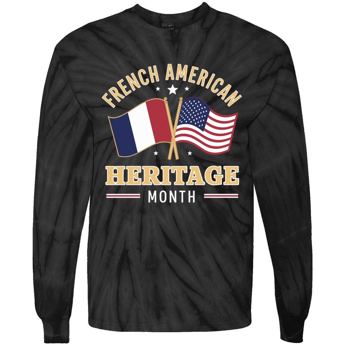 French American Heritage Month Roots Funny Tie-Dye Long Sleeve Shirt