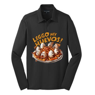 Funny Adult Humor Jokes Leggo My Huevos Silk Touch Performance Long Sleeve Polo