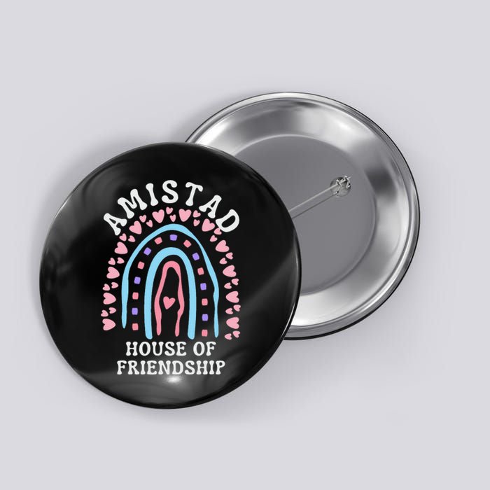 Funny Amistad House Of Friendship Boho Heart Rainbow Button