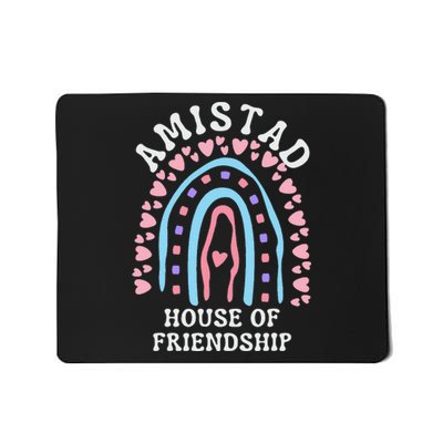 Funny Amistad House Of Friendship Boho Heart Rainbow Mousepad