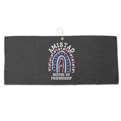 Funny Amistad House Of Friendship Boho Heart Rainbow Large Microfiber Waffle Golf Towel