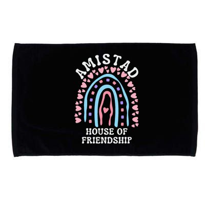 Funny Amistad House Of Friendship Boho Heart Rainbow Microfiber Hand Towel