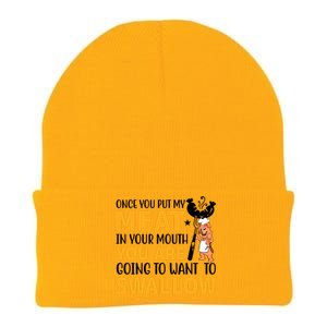 Funny Adult Humor Once You Put My Meat In Your Mouth Knit Cap Winter Beanie