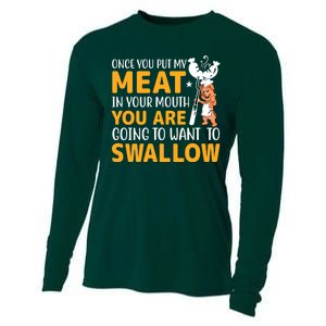 Funny Adult Humor Once You Put My Meat In Your Mouth Cooling Performance Long Sleeve Crew