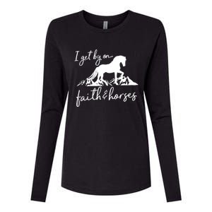 Faith And Horses Christian Horse Lover Great Gift Womens Cotton Relaxed Long Sleeve T-Shirt