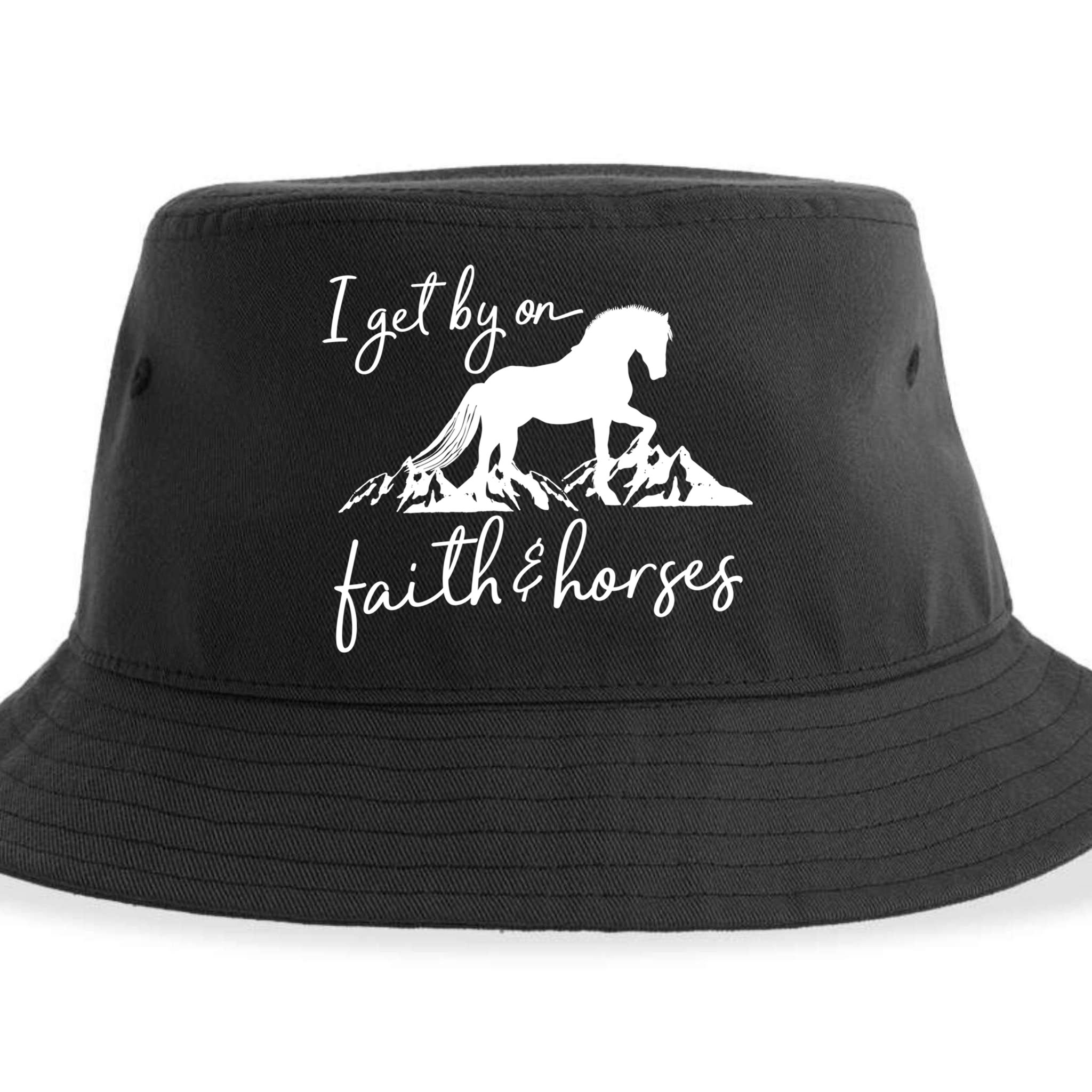 Faith And Horses Christian Horse Lover Great Gift Sustainable Bucket Hat