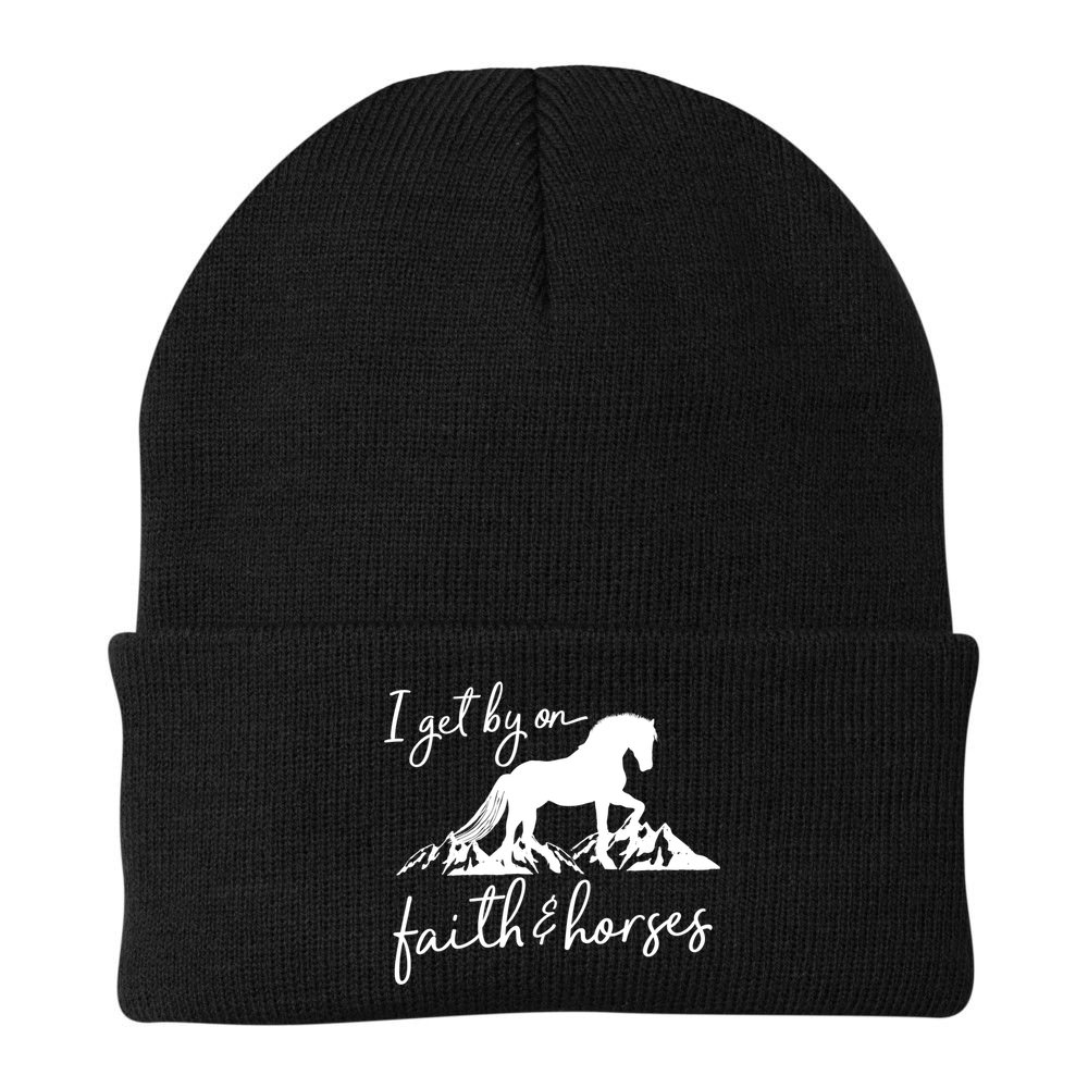 Faith And Horses Christian Horse Lover Great Gift Beanie