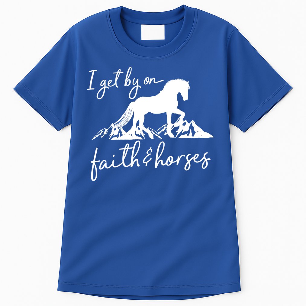 Faith And Horses Christian Horse Lover Great Gift Tall T-Shirt