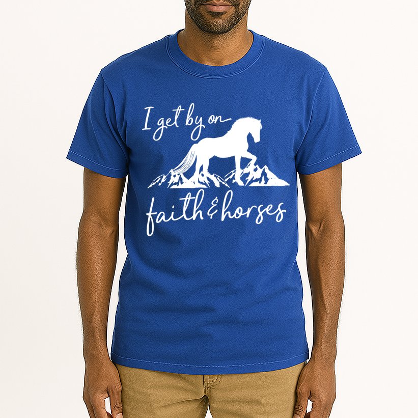 Faith And Horses Christian Horse Lover Great Gift Tall T-Shirt