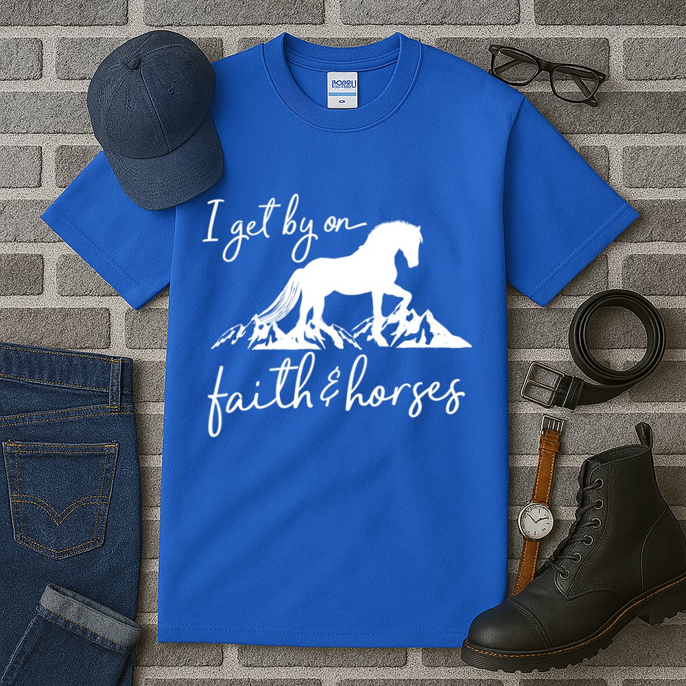 Faith And Horses Christian Horse Lover Great Gift Tall T-Shirt