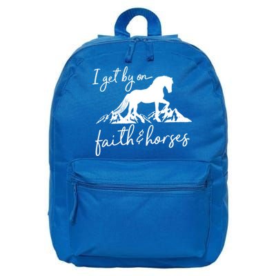 Faith And Horses Christian Horse Lover Great Gift 16 in Basic Backpack