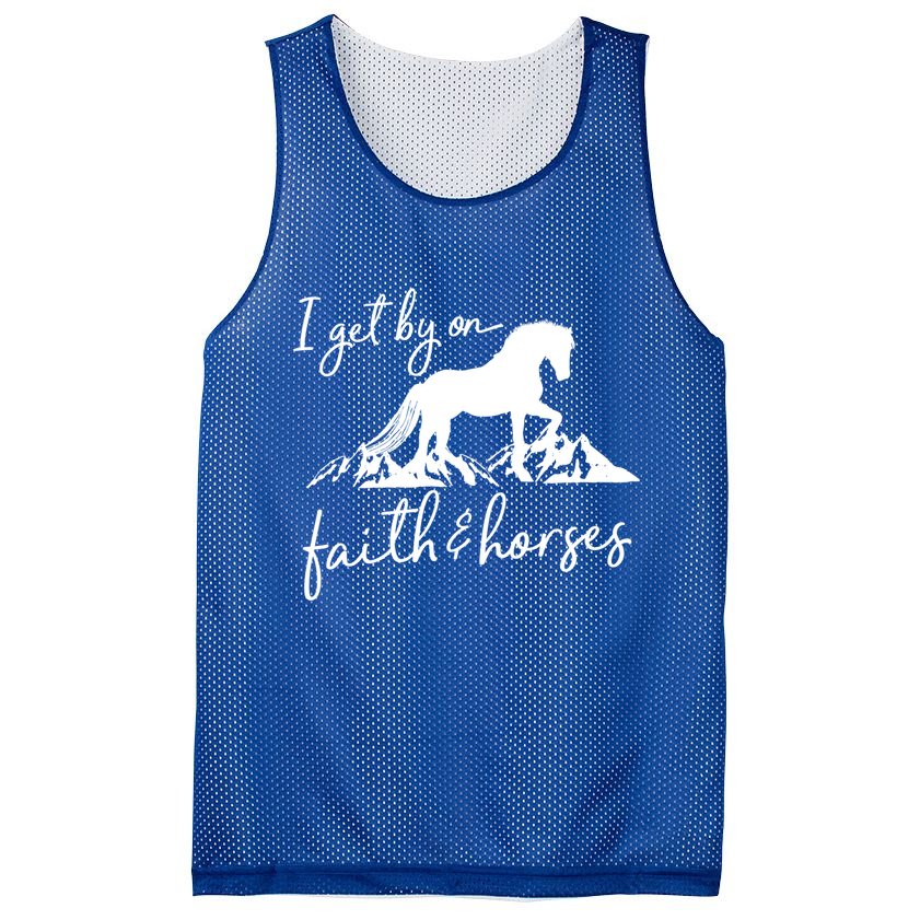 Faith And Horses Christian Horse Lover Great Gift Mesh Reversible Basketball Jersey Tank