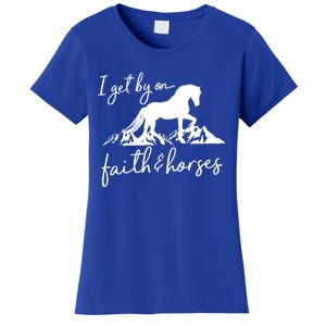 Faith And Horses Christian Horse Lover Great Gift Women's T-Shirt