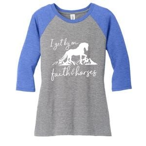 Faith And Horses Christian Horse Lover Great Gift Women's Tri-Blend 3/4-Sleeve Raglan Shirt