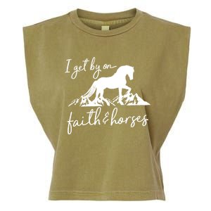 Faith And Horses Christian Horse Lover Great Gift Garment-Dyed Women's Muscle Tee