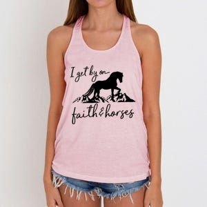 Faith And Horses Christian Horse Lover Great Gift Women's Knotted Racerback Tank