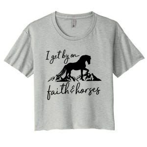 Faith And Horses Christian Horse Lover Great Gift Women's Crop Top Tee