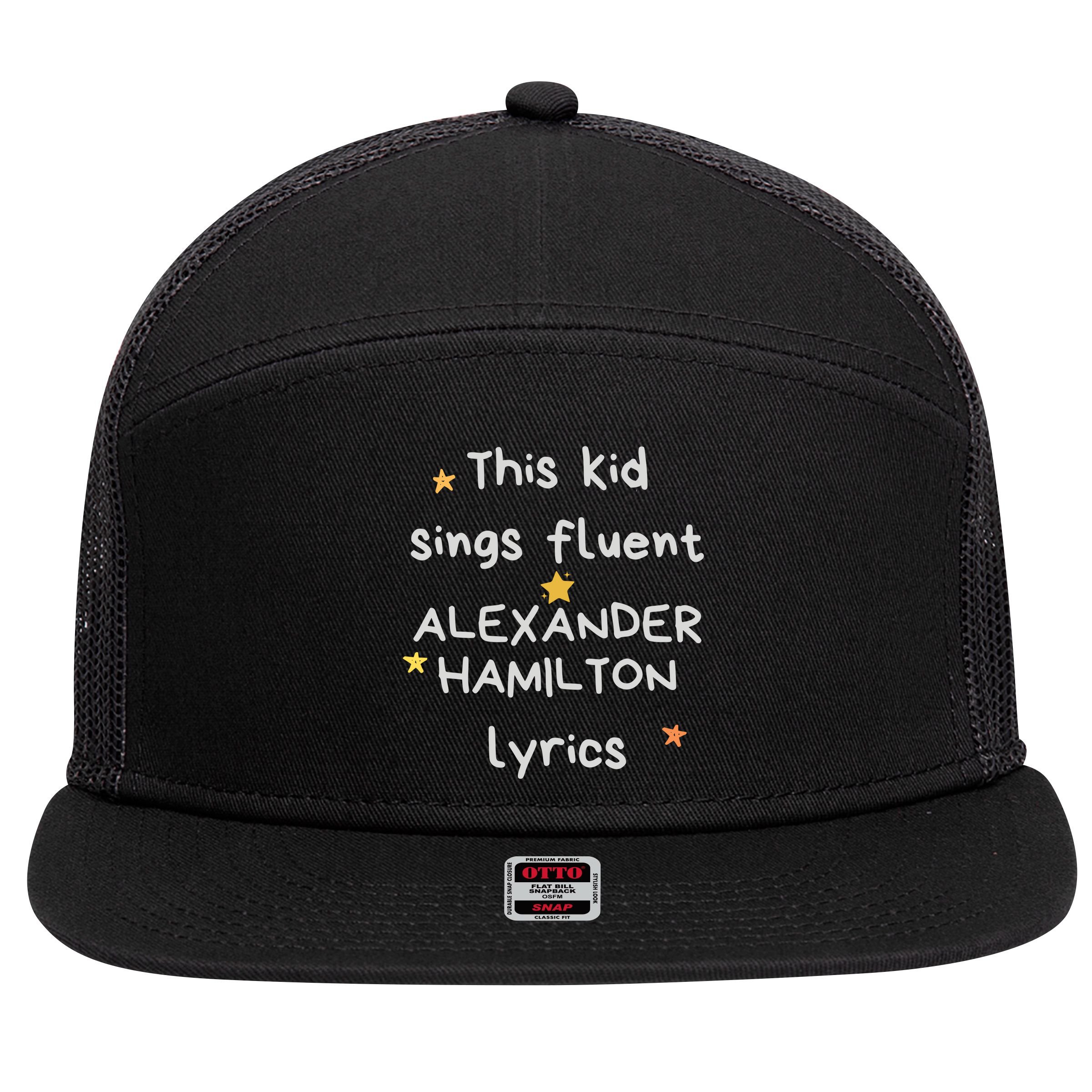 Funny Alexander Hamilton Hamilton Lyrics Hamiltrash Broadway Musical 7 Panel Mesh Trucker Snapback Hat