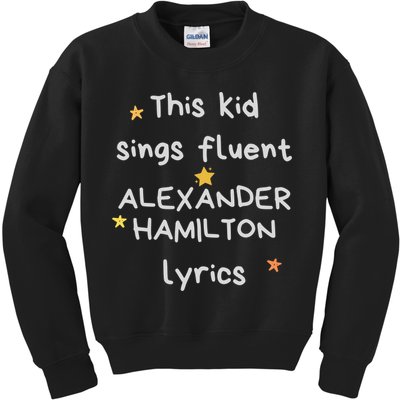 Funny Alexander Hamilton Hamilton Lyrics Hamiltrash Broadway Musical Kids Sweatshirt