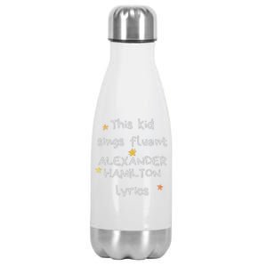 Funny Alexander Hamilton Hamilton Lyrics Hamiltrash Broadway Musical Stainless Steel Insulated Water Bottle