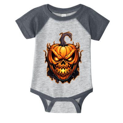Fall Autumn Halloween Scary Pumpkin Lazy Costume Infant Baby Jersey Bodysuit