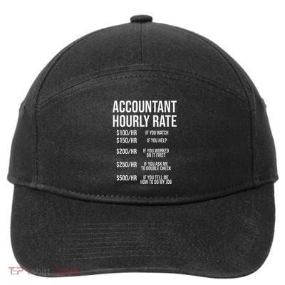Funny Accountant Hourly Rate Accounting Cpa Humor 7-Panel Snapback Hat