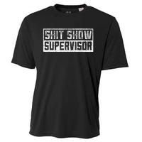 Funny Adult Humor Shit Show Supervisor Mom Cooling Performance Crew T-Shirt