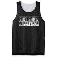 Funny Adult Humor Shit Show Supervisor Mom Mesh Reversible Basketball Jersey Tank