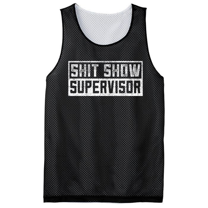 Funny Adult Humor Shit Show Supervisor Mom Mesh Reversible Basketball Jersey Tank