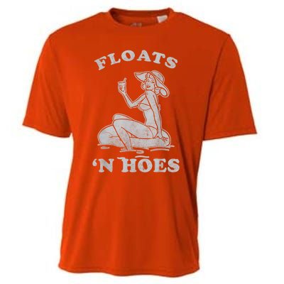 Floats And Hoes Funny Float Trip Tubing River Float Cooling Performance Crew T-Shirt