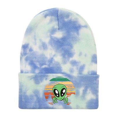 Funny Alien Halloween Costume Retro UFO Tie Dye 12in Knit Beanie