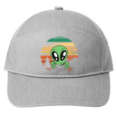 Funny Alien Halloween Costume Retro UFO 7-Panel Snapback Hat