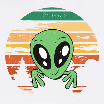 Funny Alien Halloween Costume Retro UFO T-Shirt