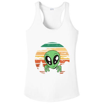 Funny Alien Halloween Costume Retro UFO Ladies PosiCharge Competitor Racerback Tank