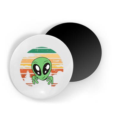 Funny Alien Halloween Costume Retro UFO Magnet