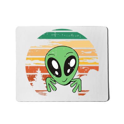 Funny Alien Halloween Costume Retro UFO Mousepad