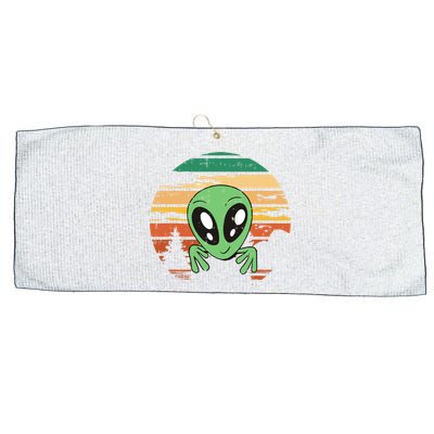 Funny Alien Halloween Costume Retro UFO Large Microfiber Waffle Golf Towel