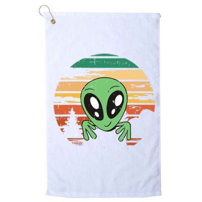 Funny Alien Halloween Costume Retro UFO Platinum Collection Golf Towel