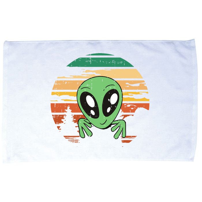 Funny Alien Halloween Costume Retro UFO Microfiber Hand Towel